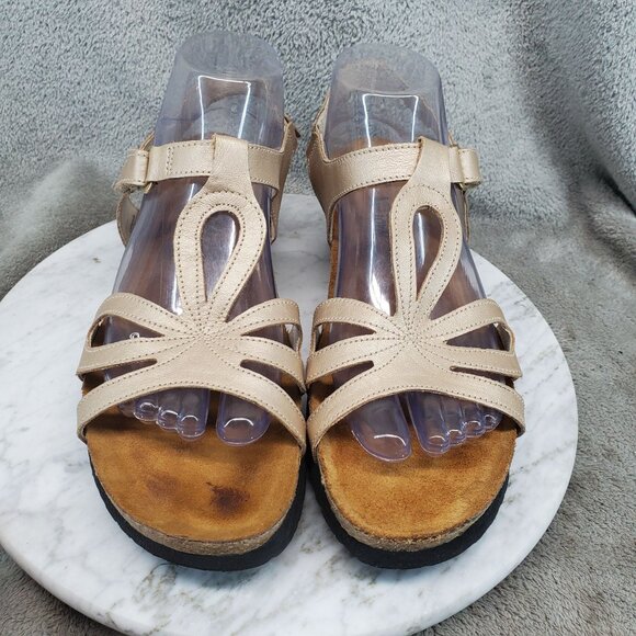 Naot Shoes Womens Size 11 Tan Leather Rachel Adjustable Strap Sandals - Picture 4 of 10